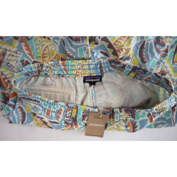 Patagonia Men’s Sz L Thriving Planet/Lago Blue Funhoggers 6" Woven Shorts - Picture 3 of 10
